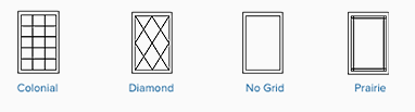 Grid styles: Colonial, Diamond, No Grid, Prairie